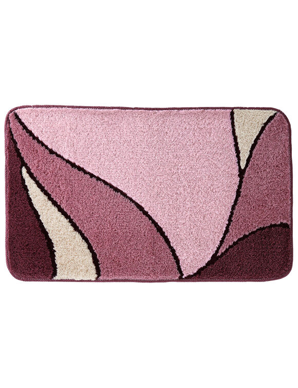 Tapis de bain motif végétal (prune) Tapis de bain motif végétal (prune)